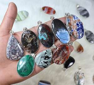 จี้พลอยกรอบแบบผสมผสานคุณภาพที่สวยงามสำหรับเครื่องประดับเงินฝังฝังขอบแบบฝังเทคโนโลยี - Product Image 5