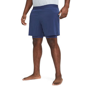 Pantalones cortos de gimnasio doble atléticos para hombre, pantalones cortos deportivos de poliéster para entrenamiento de gimnasio atlético con estampado sólido para hombre - Product Image 4