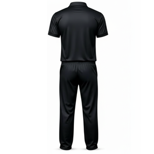 OEM Custom Logo Black Cricket Uniform Silver <b>Fern</b> <b>Print</b> Jersey and Trouser Lightweight Sportwear - Product Image 2