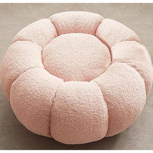 Pouf en velours de polyester, tabouret ottoman pour salon, chambre à coucher, utilisation de mariage, design contemporain, fonction vase de sol, indien - Product Image 5