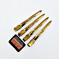 Pinces à cheveux avec trous de 4 cm, pinces crocodiles en acier inoxydable, usage commercial, outils d'extension de cheveux, finition dorée, coiffure HARL