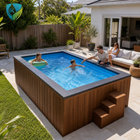 Piscine en conteneur entièrement personnalisée de 20/30/40 pieds avec système de filtration, éclairage LED, prête à l'emploi pour jardin