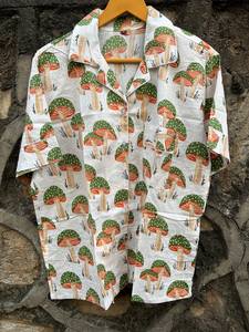 Conjunto de pijama de algodón indio con estampado de setas de lujo Camisa de noche de verano tejida informal con pantalones cortos para propuesta de dama de honor - Product Image 4