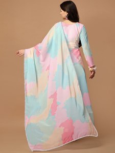 Lancement d'une nouvelle collection Tenue festive ou décontractée en georgette imprimée et cousue Robe Anarkali avec Dupatta - Product Image 3