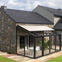Véranda Moderne Isolée en Verre, Jardin d'Hiver, Extension Rétractable pour Villa, Ferme, Cour, Double Vitrage Trempé