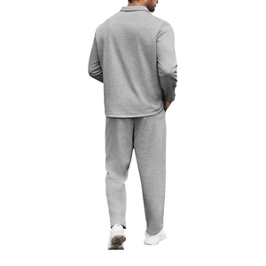 Chándal informal para hombre, chándal de punto transpirable atlético, conjunto de 2 piezas de manga larga para correr, trotar, conjuntos deportivos - Product Image 4