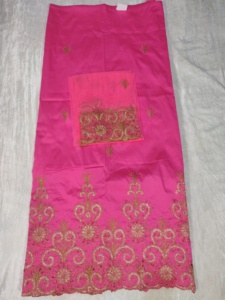 Tela de Seda Tafetán Nigeriana George Wrapper de Calidad Superior, Impresionante Diseño Floral, Transpirable, Antiestática, 120 GSM - Product Image 3