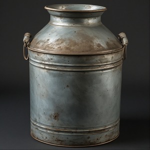 Boîte à lait galvanisée décorative vintage avec poignées durables, idéale pour les cafés, les maisons, les fermes et les jardins. - Product Image 1