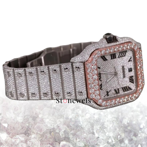 Stonewels Luxury VVS Moissanite Tourbillon Reloj Acero inoxidable Diamante mecánico para hombres y mujeres Estilo de moda - Product Image 1