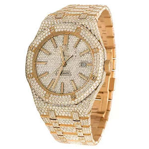 Reloj de Lujo para Hombre con Diamantes de Moissanita de Edición Limitada, Acero Inoxidable, Cuarzo, Estilo Hip Hop, Esfera de Cristal, Pasa Prueba de Autenticidad - Product Image 5