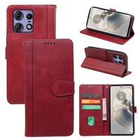 Étui de téléphone pliable en cuir personnalisé avec support magnétique, fentes pour cartes et design couleur unie électroplaqué pour plusieurs marques