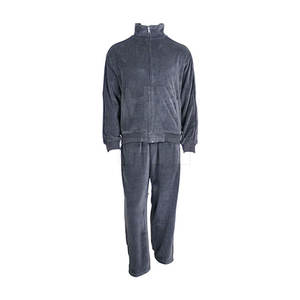 ชุดวอร์มผู้ชายคุณภาพสูง ผ้ากำมะหยี่ 2 ชิ้น เสื้อซิป กางเกงวิ่ง ระบายอากาศ แห้งเร็ว รับสกรีนโลโก้ ไซส์ใหญ่ 100% - Product Image 1