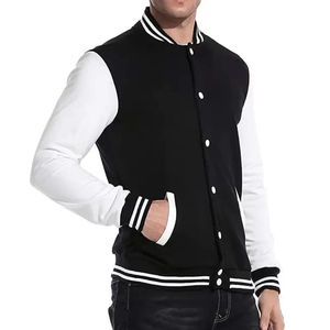 Custom Chenille Embroidery Logo Baseball <b>Jacket</b> for Men Varsity Sport <b>Jersey</b> Loose Casual Plus Size for Winter Outdoors - Product Image 1