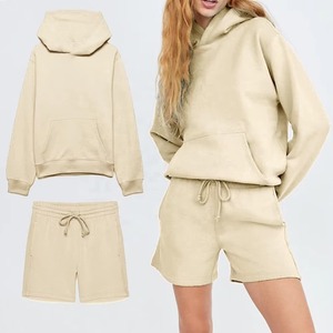 Conjunto de Sudadera con Capucha y Pantalones Cortos para Mujer, Tela de Primera Calidad, Servicio OEM, Diseño ODM, Temporada de Otoño, Diseño de Logotipo Impreso en el Conjunto de Sudadera con Capucha - Product Image 5
