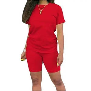 Conjunto deportivo de dos piezas para mujer, conjunto de pantalones cortos, chándal, camisa, pantalones cortos, conjunto de ropa deportiva, chándal - Product Image 2