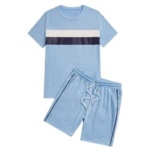 Sprixo Enterprises Conjunto de camiseta y pantalones cortos para hombre Trajes de verano Moda Casual Traje de manga corta para hombres Chándales de 2 piezas - Product Image 1