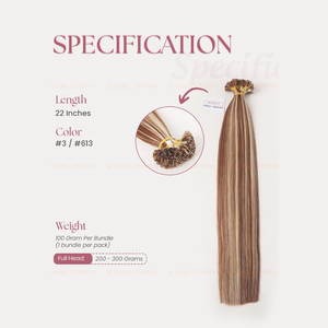 Vente en gros d'extensions de cheveux à pointe plate en kératine #3/#613 couleur cheveux humains Remy double tirage approvisionnement d'usine OEM - Product Image 6