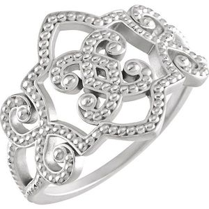 Stuller 18KW Granulated Ring 51136:1043P สำหรับการใช้งานในชีวิตประจำวัน - Product Image 1