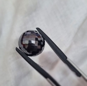 Negro esférico 17,50mm 41,81 Ct facetado Moissanite diamante bola cuentas sueltas para Joyería de diamantes 8mm patrón redondo piedra - Product Image 2