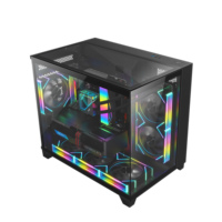 AntarcChill Popular Panoramic Clear PC Case High Airflow Mid-Tower Gaming Computer Case Aluminum Alloy MicroATX