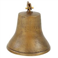 Navires en laiton antique massif de style rustique naufragé et cloches fonctionnelles décoratives de bateau cloches en laiton antique | Métal 7 pouces