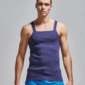 Camiseta sin mangas con cuello cuadrado para hombre, ropa de gimnasio para Fitness - Product Image 4