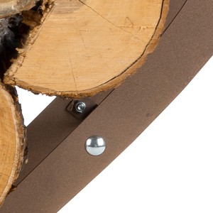 Porte-bûches en forme de coeur en métal avec revêtement en poudre marron parfait pour le stockage de bois de chauffage extérieur élégant et la décoration de jardin - Product Image 5