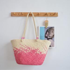 Bolso de mano con patrón de caramelo hecho <span class=keywords><strong>a</strong></span> mano tejido Vintage <span class=keywords><strong>japon</strong></span>és, bolso de playa <span class=keywords><strong>para</strong></span> vacaciones de verano <span class=keywords><strong>para</strong></span> mujer, bolso blanco en polvo - Product Image 2