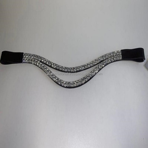 Bande de sourcil de cheval en cuir véritable faite à la main cristaux Bling strass fabricant de gros conception personnalisée dans toutes les tailles et couleurs - Product Image 5