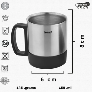 Taza de Espresso Moderna y Ecológica de Doble Pared con Elegante Diseño de Acero Inoxidable - Product Image 3