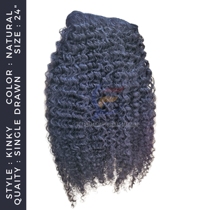 Vente en gros d'extensions de cheveux frisés crépus à la machine à double trame coiffure Remy vierge produits de tissage de cheveux humains - Product Image 5