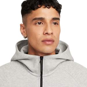 Mens Tech Fleece <b>Windrunner</b> Full Zip Hooded <b>Jacket</b> Heather Grey Lightweight Warm Athletic Training Outerwear Premium Activewear - Product Image 4