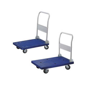 Industrial Plastic Hand <b>Trolley</b> with PVC Platform 4-Wheel Shopping Storage <b>Tools</b> Home & Warehouse Use OEM Customizable - Product Image 1