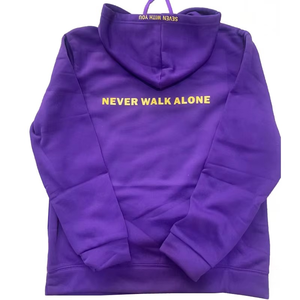 Sudadera con Capucha Holgada de Poliéster/Algodón Estampada Antipilling con Forro Polar para Invierno 'Never Walk Alone' Diseño Harajuku Talla XL - Product Image 6