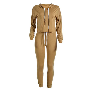 Chándal Informal con Capucha de Invierno de Alta Calidad para Mujer, Corte Regular, Color Sólido, Ropa de Calle, Impresión Personalizada Disponible - Product Image 1