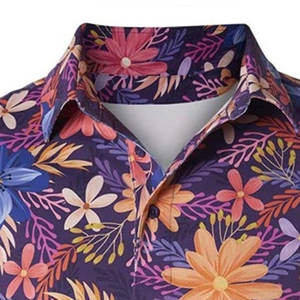 Chemise de performance pour homme |   Manches courtes en tricot |   Impression par sublimation de fleurs sauvages de pêche violettes |   Respirant, séchage rapide, sportif - Product Image 3