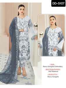 Traje de Salwar indio pakistaní, venta al por mayor, hermosos diseños de vestidos confeccionados, último diseñador, traje de Georgette Salwar para vestido de novia - Product Image 4