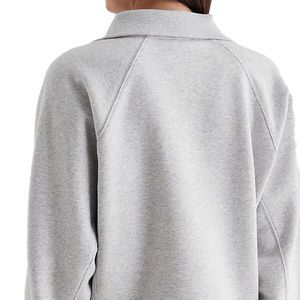 Pull à demi-fermeture éclair surdimensionné pour femmes OEM-Collection d'automne | Sweat-shirt à fermeture éclair 1/4 brodé sur mesure avec service OEM - Product Image 5