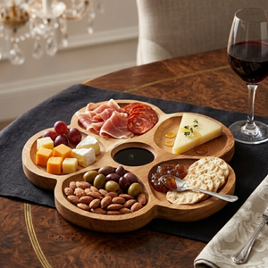 Tabla de servir de madera de roble con forma de flor de 30.5 cm, acabado con aceite vegetal, tabla para queso y aperitivos, grabado de logotipo personalizado - Product Image 2