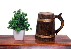Mug à boire multifonctionnel en bois naturel, design écologique poli pour usage domestique, revêtement imperméable, longue durée de vie - Product Image 5