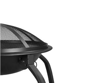 <b>Cast</b> <b>Iron</b> Wood Burning Fire Pit Wood Burning Fireplace Backyard Fire Pit for Patio BBQ Camping Bonfire with Mesh Cover Grill - Product Image 5