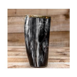 Ensemble de verres rustiques polis faits à la main en verre et en corne traditionnelle pour les fêtes de décoration de cuisine de bar occasions à thème médiéval - Product Image 6