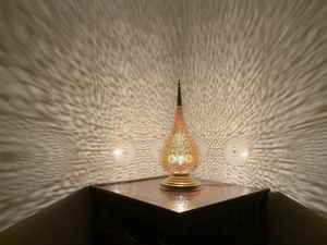 Lanterne en fer et verre recyclé fait à la main dans de nombreuses couleurs, petite lanterne marocaine, mini lanterne en verre, lanterne chauffe-plat marocaine - Product Image 4