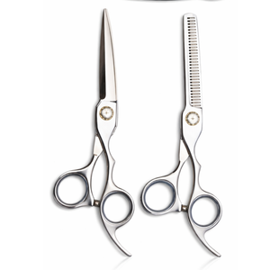 Professional <b>Barber</b> Kit Hair Cutting Scissors <b>Set</b> Thinning Shears Straight Razor Comb Salon Kit With Case - Product Image 5