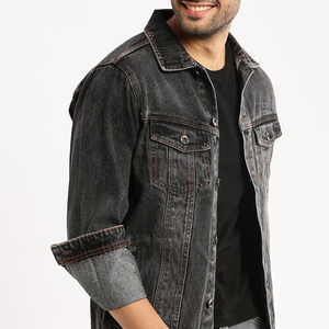 Chaqueta vaquera personalizada para hombre, ropa de abrigo de algodón duradera de fábrica OEM, ropa de calle elegante, ropa de invierno a prueba de viento para venta al por menor y al por mayor - Product Image 5