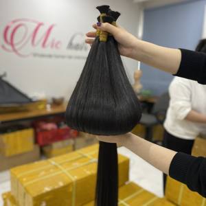 Cheveux humains vierges vietnamiens de haute qualité, lisses et raides, cuticules alignées, naturels, en vrac, non traités chimiquement, vente en gros - Product Image 5