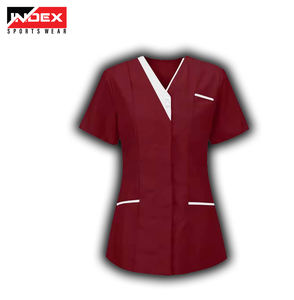 Uniformes de Hospital antiarrugas, Unisex uniforme de enfermera, Tops con cuello en V, Top Exfoliante para mujer, ropa de enfermería suave y cómoda - Product Image 4