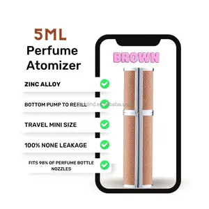 Vacío 5Ml bolsillo aluminio Perfume atomizador Spray botella Mini 8ml lujo recargable Perfume atomizador