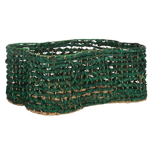 Handmade Green Rattan Dog Bone Shape <b>Basket</b> Unique Handwoven Storage Bin For Dog <b>Toys</b> Towel And Living Room Decoration Wholesale - Product Image 2