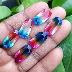 Piedras Preciosas Sueltas de Cuarzo Facetado con Corte Cojín, Color Bio Doble, para la Elaboración de Joyas - Product Image 4